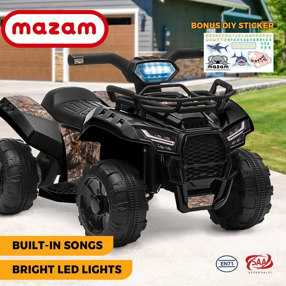 Kids Electric Ride On ATV Rechargeable Car Black