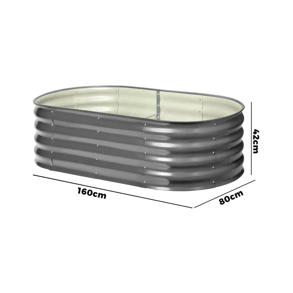 Set of 2 Galvanized Raised Garden Beds