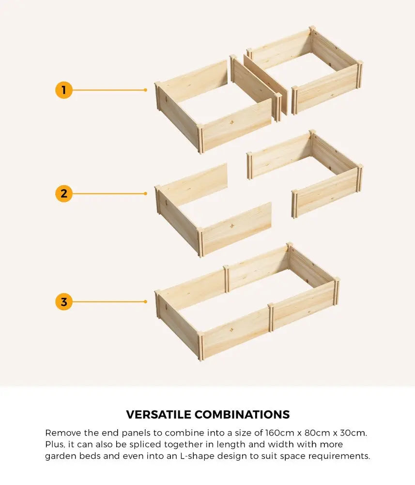 Raised Wooden Garden Bed Planter