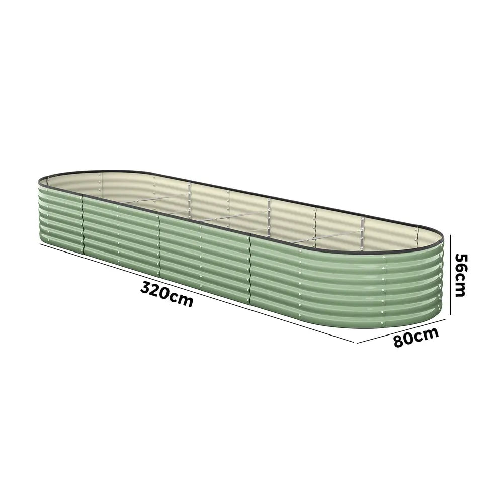 Green Galvanized Raised Garden Bed Planter Box Container
