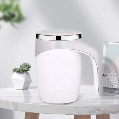Electric Stainless Steel Rotating Stirring Cup Coffee Mug - Rechargeable