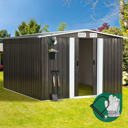 Garden Shed Workshop Cabin Metal House 2.57 by 2.05 m