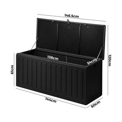 Outdoor Storage Bench Box 490L Black