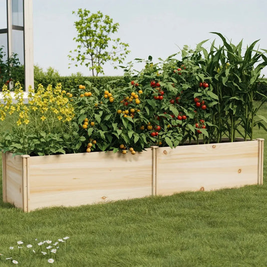Raised Wooden Garden Bed Planter