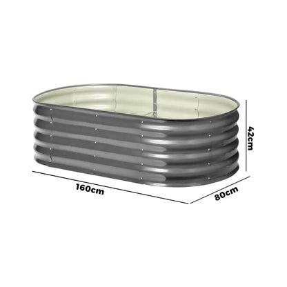 Set of 2 Galvanized Raised Garden Beds