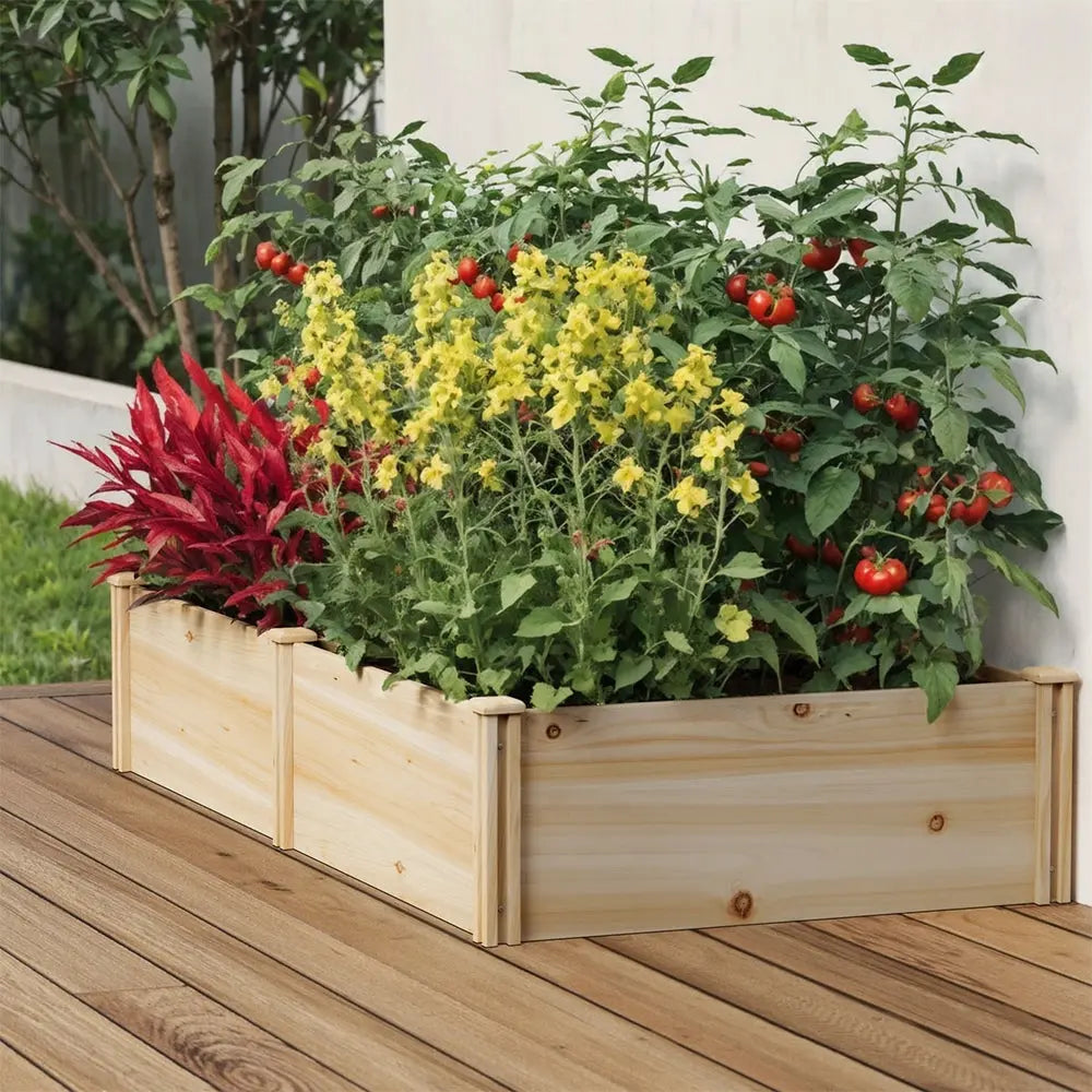 Raised Wooden Garden Bed Planter