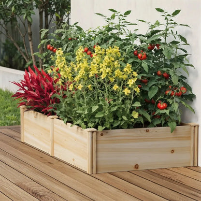 Raised Wooden Garden Bed Planter