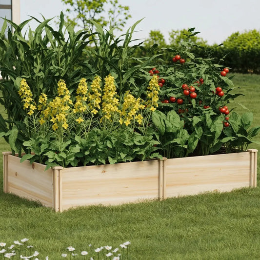 Raised Wooden Garden Bed Planter