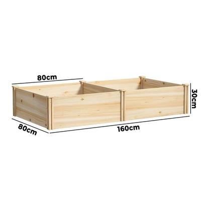 Raised Wooden Garden Bed Planter