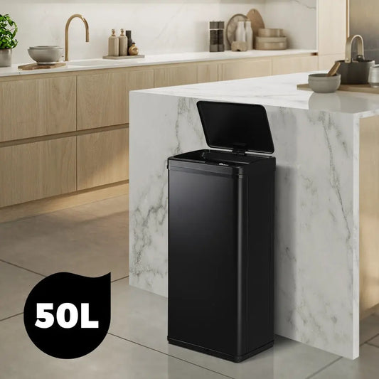 Black 50L Automatic Motion Sensor Rubbish Trash Bin