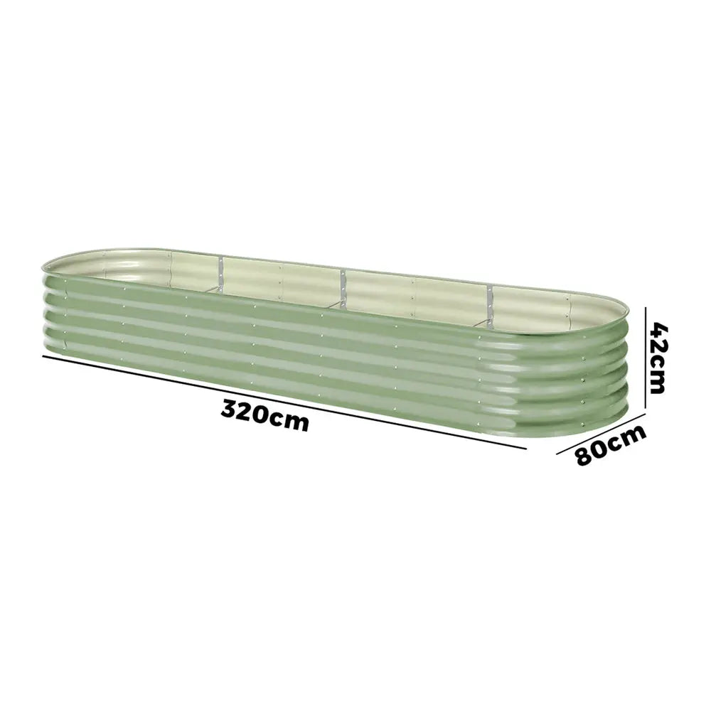 Green Galvanised Raised Garden Bed Planter Box Container