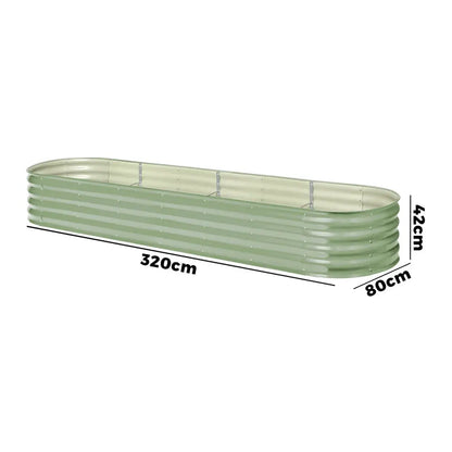Green Galvanised Raised Garden Bed Planter Box Container