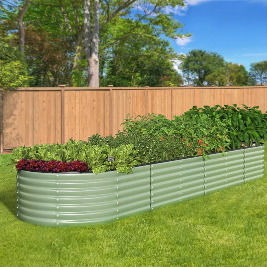 Green Galvanized Raised Garden Bed Planter Box Container